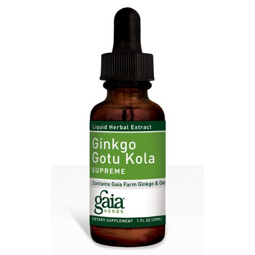 Gaia Herbs, Ginkgo Gotu Kola Supreme, 1 fl oz (30 ml) فوائد