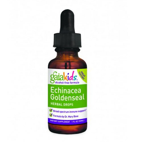 Gaia Herbs, Kids, Echinacea Goldenseal Herbal Drops, Alcohol-Free Formula, 1 fl oz (30 ml) فوائد