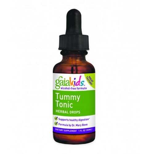 Gaia Herbs, Kids, Tummy Tonic Herbal Drops, Alcohol-Free Formula, 1 fl oz (30 ml) فوائد