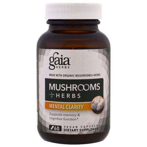 Gaia Herbs, Mushroom + Herbs, Mental Clarity, 60 Vegan Capsules فوائد