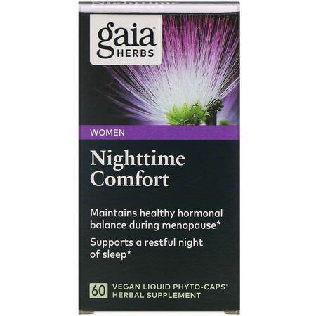 Gaia Herbs, Nighttime Comfort for Women, 60 Vegan Liquid Phyto-Caps:سليب, ملاحق