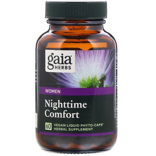 Gaia Herbs, Nighttime Comfort for Women, 60 Vegan Liquid Phyto-Caps فوائد