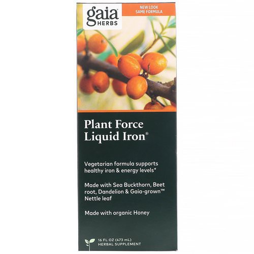 Gaia Herbs, Plant Force Liquid Iron, 16 fl oz (473 ml) فوائد