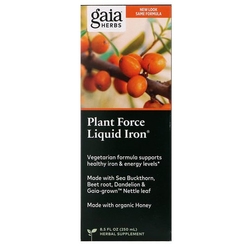 Gaia Herbs, Plant Force Liquid Iron, 8.5 fl oz (250 ml) فوائد
