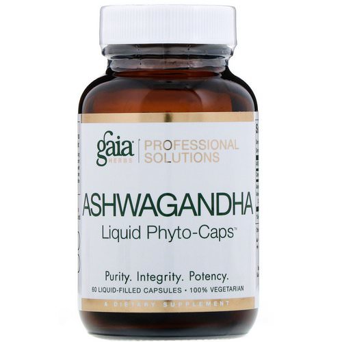 Gaia Herbs Professional Solutions, Ashwagandha, 60 Liquid-Filled Capsules فوائد