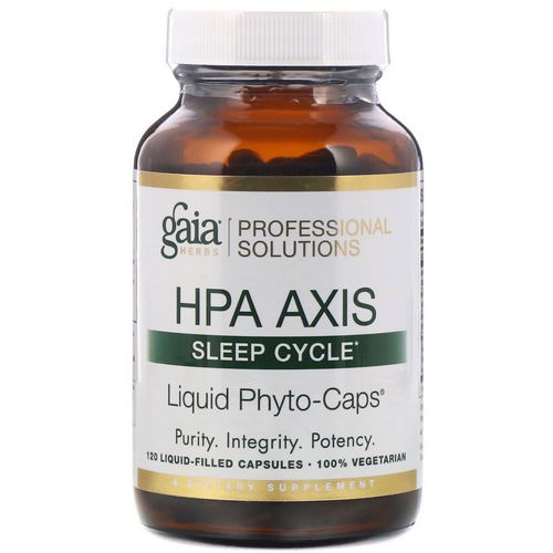 Gaia Herbs Professional Solutions, HPA Axis, Sleep Cycle, 120 Liquid-Filled Capsules فوائد