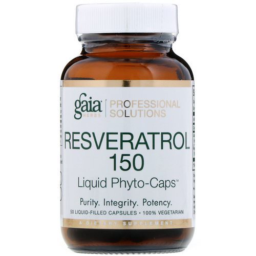 Gaia Herbs Professional Solutions, Resveratrol 150, 50 Liquid-Filled Capsules فوائد