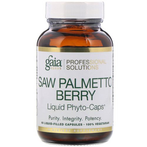 Gaia Herbs Professional Solutions, Saw Palmetto Berry, 60 Liquid-Filled Capsules فوائد