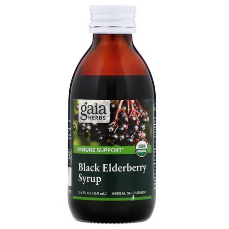 Gaia Herbs Elderberry Sambucus Cold Cough Flu - أنفلونزا, سعال, بارد, ملاحق