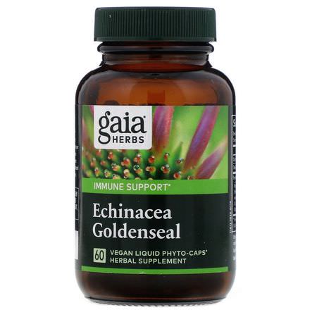 Gaia Herbs Echinacea Goldenseal Immune Formulas - المناعة, المكملات الغذائية, Goldenseal, إشنسا