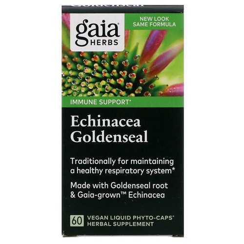 Gaia Herbs, Echinacea Goldenseal, 60 Vegan Liquid Phyto-Caps فوائد