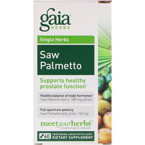 Gaia Herbs, Saw Palmetto, 60 Vegetarian Liquid Phyto-Caps فوائد