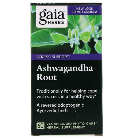 Gaia Herbs, Ashwagandha Root, 60 Vegan Liquid Phyto-Caps:Stress, Ashwagandha