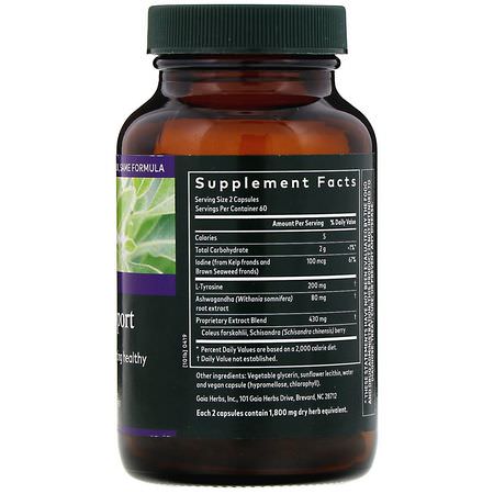 Gaia Herbs, Thyroid Support, 120 Vegan Liquid Phyto-Caps:الغدة الدرقية, المكملات الغذائية