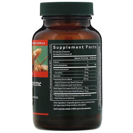 Gaia Herbs, Turmeric Supreme, Joint, 120 Vegan Liquid Phyto-Caps:الكركمين, الكركم