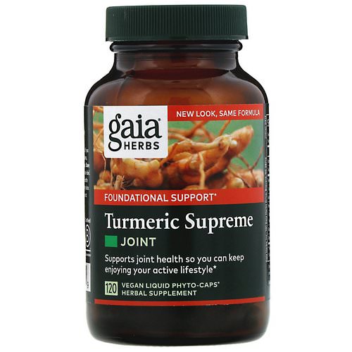 Gaia Herbs, Turmeric Supreme, Joint, 120 Vegan Liquid Phyto-Caps فوائد