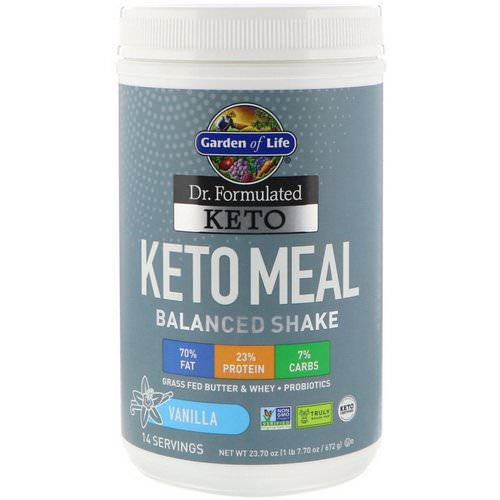 Garden of Life, Dr. Formulated Keto Meal Balanced Shake, Vanilla, 1.48 lbs (672 g) فوائد