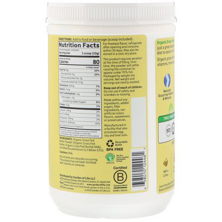 Garden of Life, Dr. Formulated Keto Organic Grass Fed Butter Powder, 10.58 oz (300 g):معززات المشر,بات, الكريمات