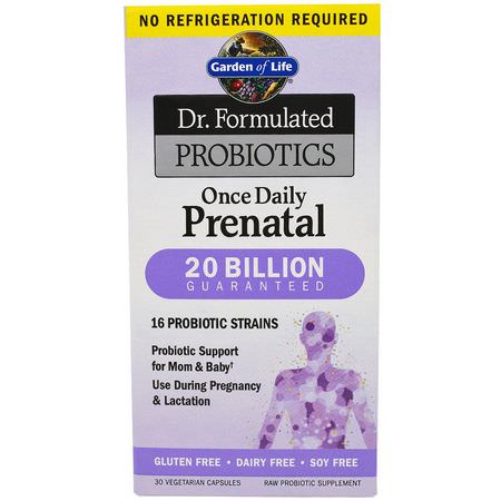Garden of Life, Dr. Formulated Probiotics, Once Daily Prenatal, 30 Veggie Caps:بعد ال,لادة, قبل