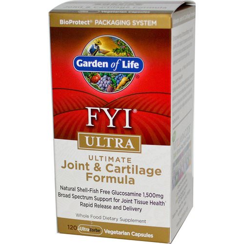 Garden of Life, FYI Ultra, Ultimate Joint & Cartilage Formula, 120 UltraZorbe Veggie Caps فوائد