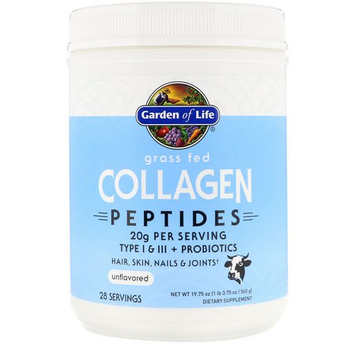 Garden of Life, Grass Fed Collagen Peptides, Unflavored, 19.75 oz (560 g) فوائد