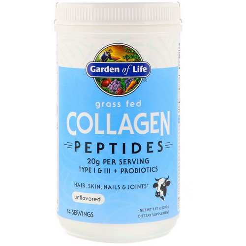 Garden of Life, Grass Fed Collagen Peptides, Unflavored, 9.87 oz (280 g) فوائد