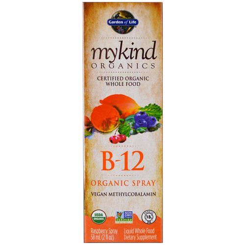 Garden of Life, MyKind Organics, B-12 Organic Spray, Raspberry, 2 oz (58 ml) فوائد