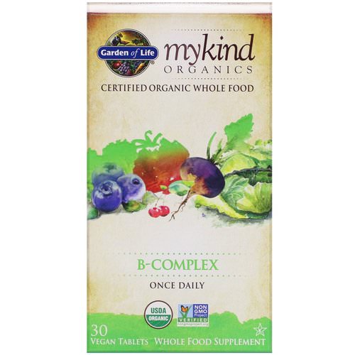 Garden of Life, MyKind Organics, B-Complex, 30 Vegan Tablets فوائد