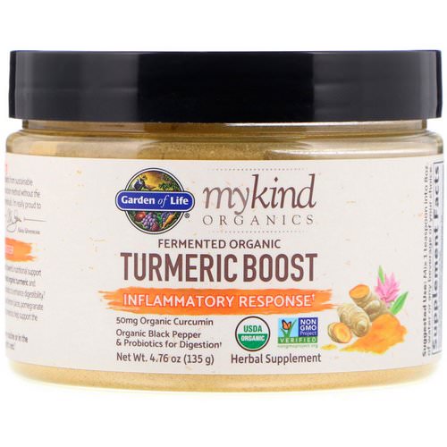 Garden of Life, MyKind Organics, Fermented Organic Turmeric Boost, Inflammatory Response, 4.76 oz (135 g) فوائد