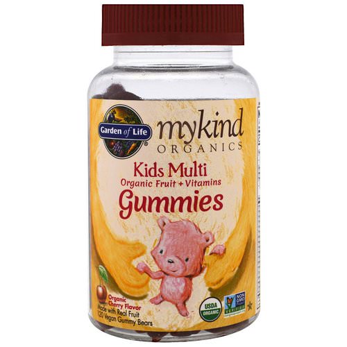 Garden of Life, MyKind Organics, Kids Multi, Organic Cherry Flavor, 120 Gummy Bears فوائد