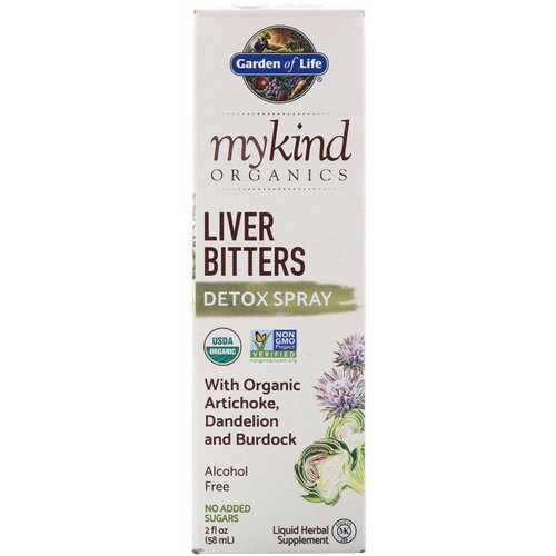 Garden of Life, MyKind Organics, Liver Bitters Detox Spray, 2 fl oz (58 ml) فوائد