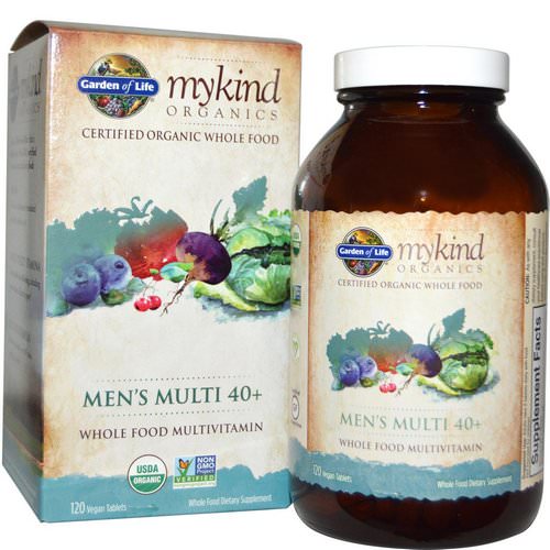 Garden of Life, MyKind Organics, Men's Multi 40+, 120 Vegan Tablets فوائد