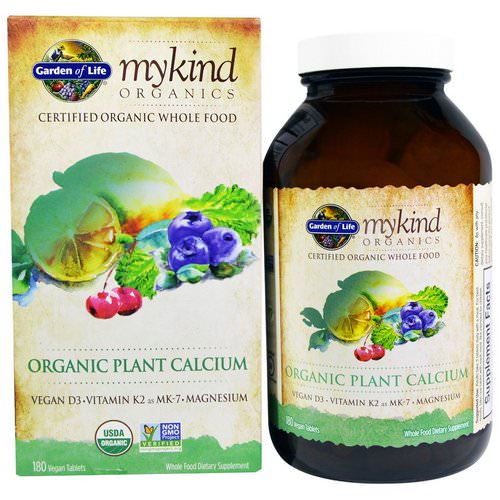 Garden of Life, MyKind Organics, Organic Plant Calcium, 180 Vegan Tablets فوائد