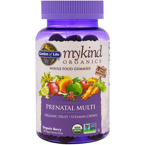 Garden of Life, MyKind Organics, Prenatal Multi, Organic Berry, 120 Gummy Drops فوائد