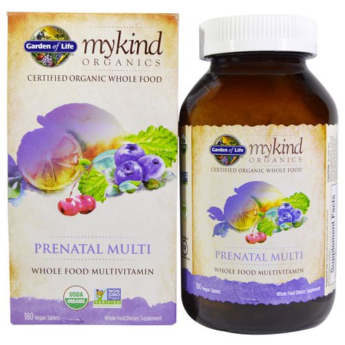 Garden of Life, MyKind Organics, Prenatal Multi, Whole Food Multivitamin, 180 Vegan Tablets فوائد