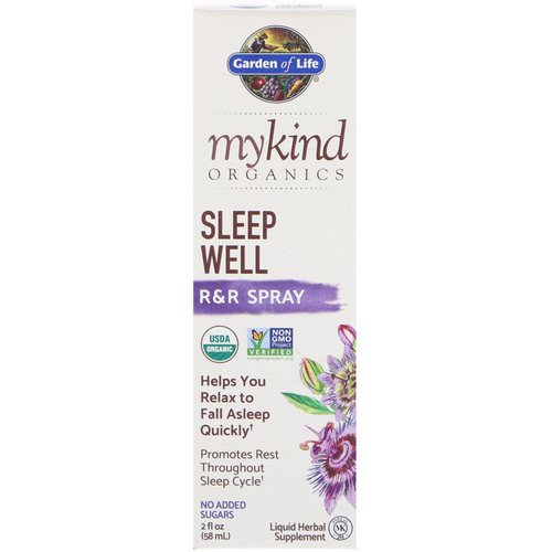 Garden of Life, MyKind Organics, Sleep Well, R&R Spray, 2 fl oz (58 ml) فوائد
