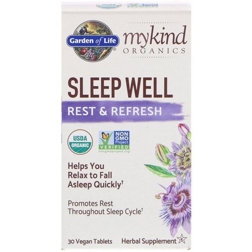 Garden of Life, MyKind Organics, Sleep Well, Rest & Refresh, 30 Vegan Tablets فوائد