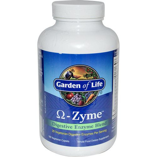 Garden of Life, O-Zyme, Digestive Enzyme Blend, 180 Vegetarian Caplets فوائد