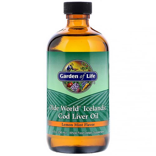 Garden of Life, Olde World Icelandic Cod Liver Oil, Lemon Mint Flavor, 8 fl oz (236 ml) فوائد
