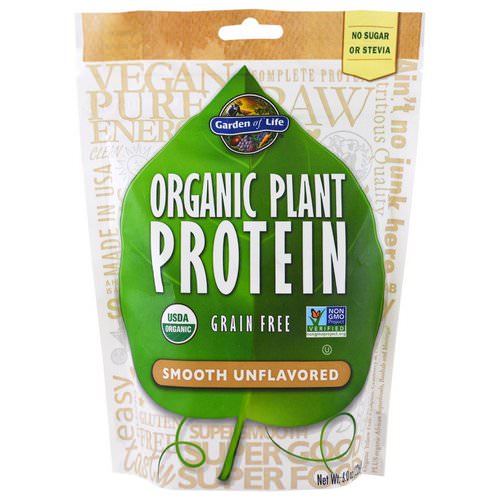 Garden of Life, Organic Plant Protein, Grain Free, Smooth Unflavored, 8.0 oz (226 g) فوائد