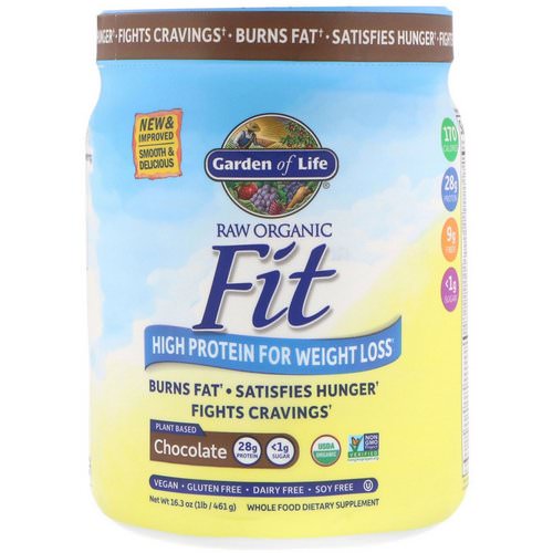 Garden of Life, RAW Organic Fit, High Protein for Weight Loss, Chocolate, 16.3 oz (461 g) فوائد
