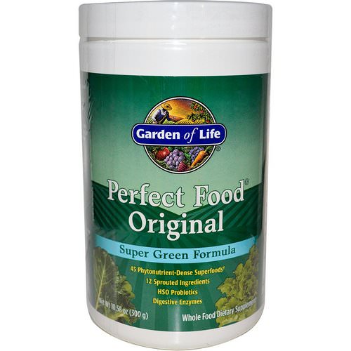 Garden of Life, Perfect Food Original, Super Green Formula, 10.58 oz (300 g) فوائد