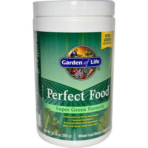 Garden of Life, Perfect Food Super Green Formula, 10.58 oz (300 g) فوائد
