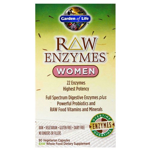 Garden of Life, RAW Enzymes, Women, 90 Veggie Caps فوائد