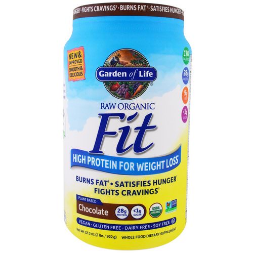 Garden of Life, Raw Organic Fit, High Protein For Weight Loss, Chocolate, 2 lbs (922 g) فوائد