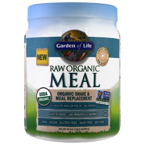 Garden of Life, RAW Organic Meal, Organic Shake & Meal Replacement, Lightly Sweet, 16 oz (454 g) فوائد