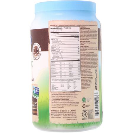 Garden of Life, RAW Organic Meal, Shake & Meal Replacement, Chocolate Cacao, 2.24 lbs (1,017g):البر,تين النباتي ,