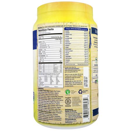 Garden of Life, RAW Organic Protein, Organic Plant Formula, Vanilla, 1.37 lbs (624 g):البر,تين النباتي, المصنع
