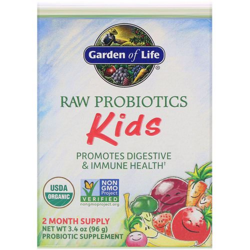 Garden of Life, RAW Probiotics, Kids, 3.4 oz (96 g) فوائد