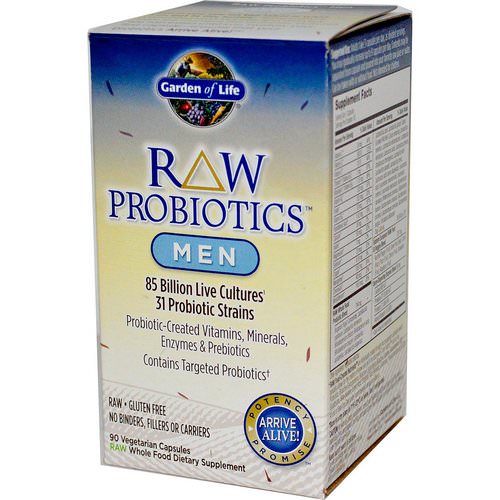 Garden of Life, RAW Probiotics, Men, 90 Veggie Caps فوائد
